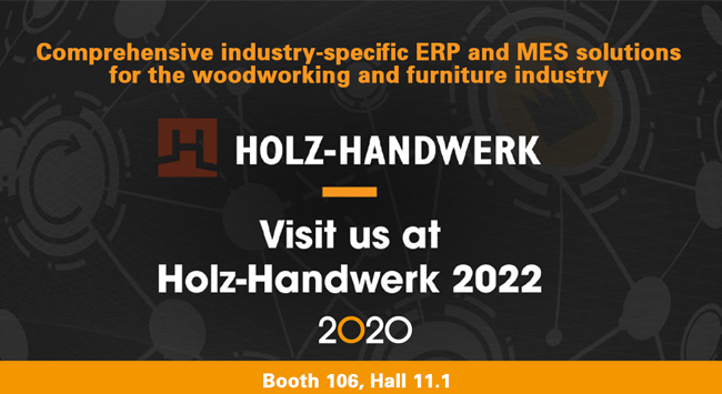 Join 2020 Technologies GmbH at the Holz-Handwerk tradeshow to learn more about productivity opportunities for your business. 